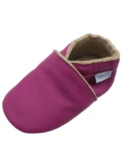 Lederschuhe für Baby Kleinkinder, bequeme, rutschfeste Sohlen - lila