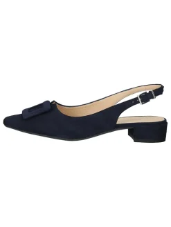 Leder-Slingballerinas in Dunkelblau