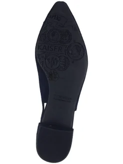 Leder-Slingballerinas in Dunkelblau