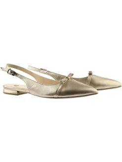 Leder-Slingballerinas in Gold