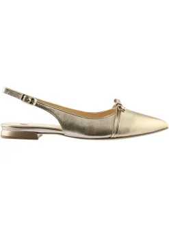 Leder-Slingballerinas in Gold