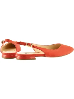 Leder-Slingballerinas in Rot