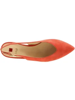 Leder-Slingballerinas in Rot