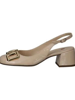 Leder-Slingpumps in Beige