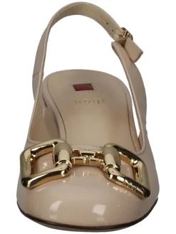 Leder-Slingpumps in Beige