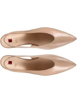Leder-Slingpumps in Beige