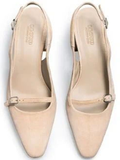 Leder-Slingpumps in Beige