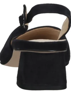 Leder-Slingpumps in Dunkelblau