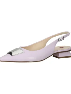 Leder-Slingpumps in Lila