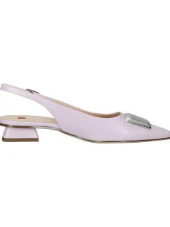 Leder-Slingpumps in Lila