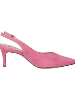 Leder-Slingpumps in Pink