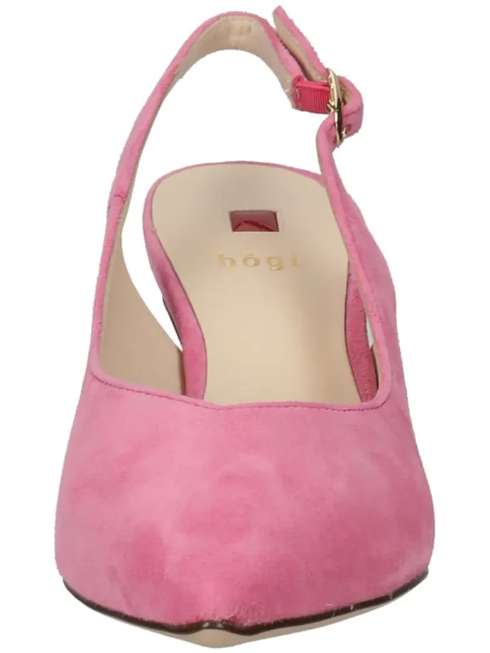 Leder-Slingpumps in Pink