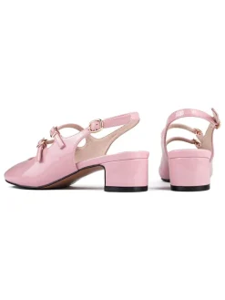 Leder-Slingpumps in Rosa