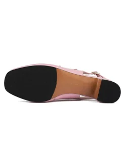 Leder-Slingpumps in Rosa