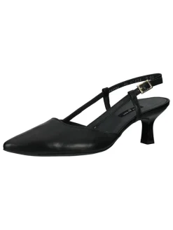 Leder-Slingpumps in Schwarz