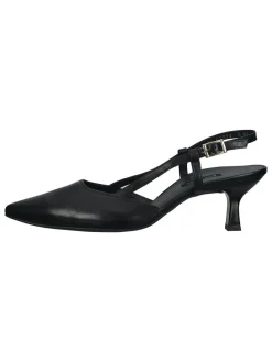 Leder-Slingpumps in Schwarz