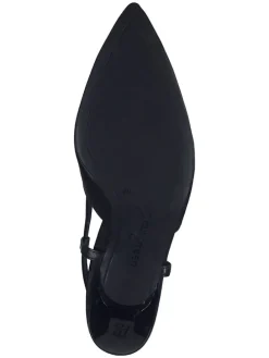 Leder-Slingpumps in Schwarz