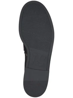 Leder-Slipper in Braun/ Gold