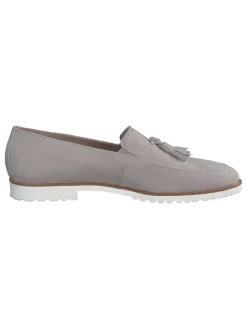 Leder-Slipper in Grau