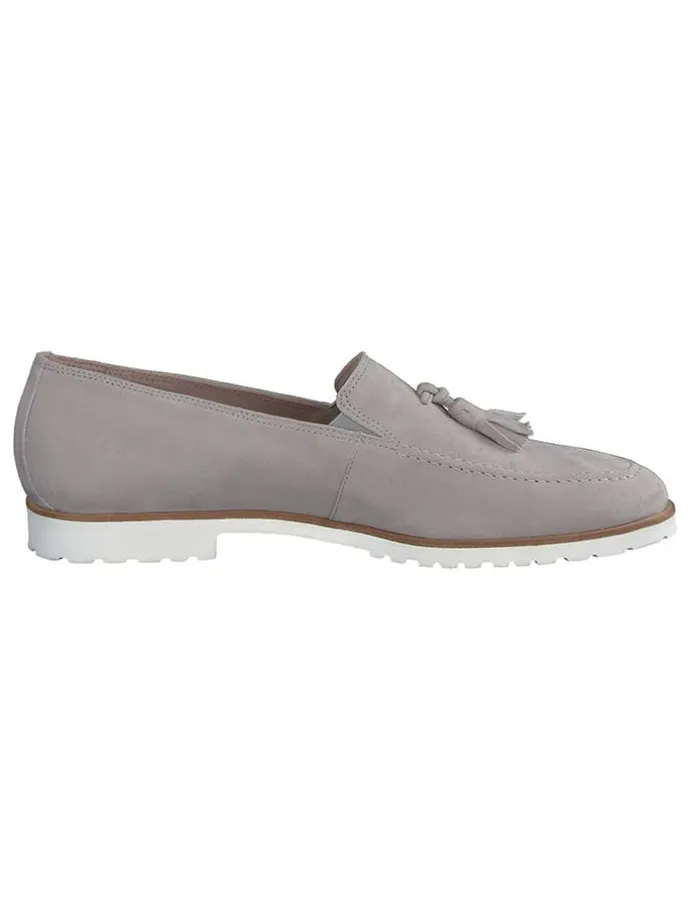 Leder-Slipper in Grau