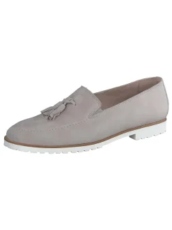 Leder-Slipper in Grau