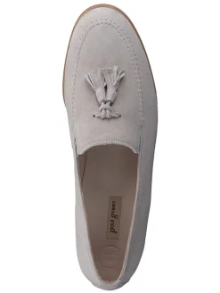 Leder-Slipper in Grau
