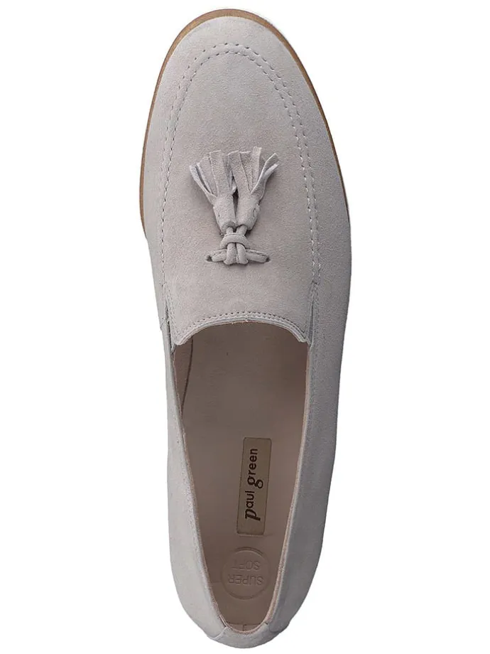 Leder-Slipper in Grau