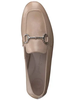 Leder-Slipper in Hellbraun