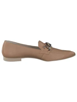 Leder-Slipper in Hellbraun