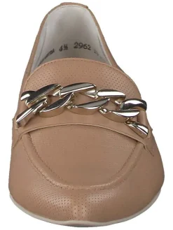 Leder-Slipper in Hellbraun