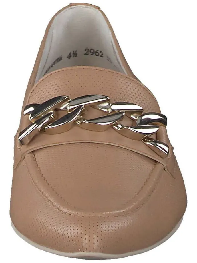 Leder-Slipper in Hellbraun