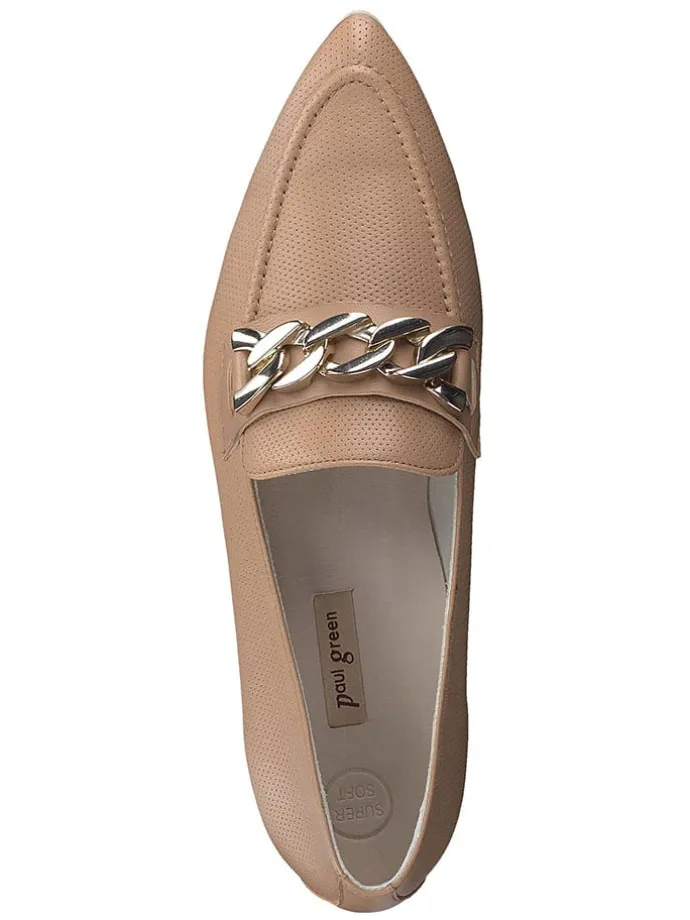 Leder-Slipper in Hellbraun