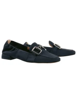 Leder-Slipper "Amina" in Dunkelblau