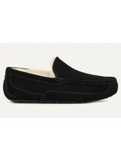 Leder-Slipper "Ascot" in Schwarz