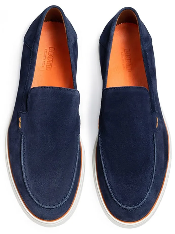 Leder-Slipper "Hunter" in Dunkelblau
