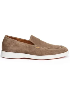 Leder-Slipper "Hunter" in Hellbraun