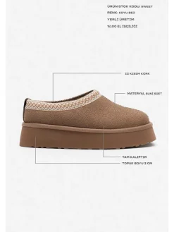 Leder-Slipper in Braun