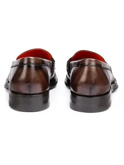 Leder-Slipper in Braun