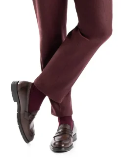 Leder-Slipper in Braun