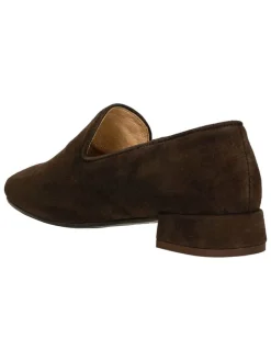 Leder-Slipper in Braun