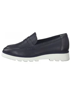 Leder-Slipper in Dunkelblau