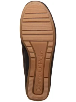 Leder-Slipper in Dunkelblau