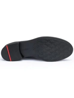 Leder-Slipper in Dunkelblau