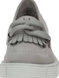 Leder-Slipper in Grau