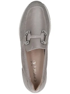 Leder-Slipper in Grau