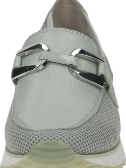 Leder-Slipper in Grün