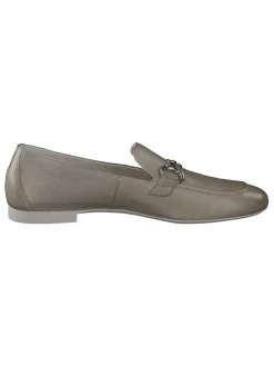 Leder-Slipper in Khaki