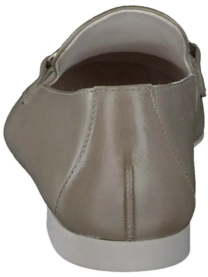 Leder-Slipper in Khaki