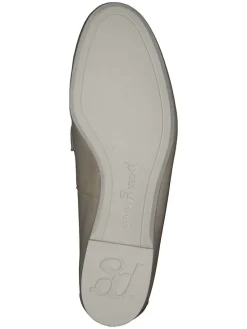 Leder-Slipper in Khaki