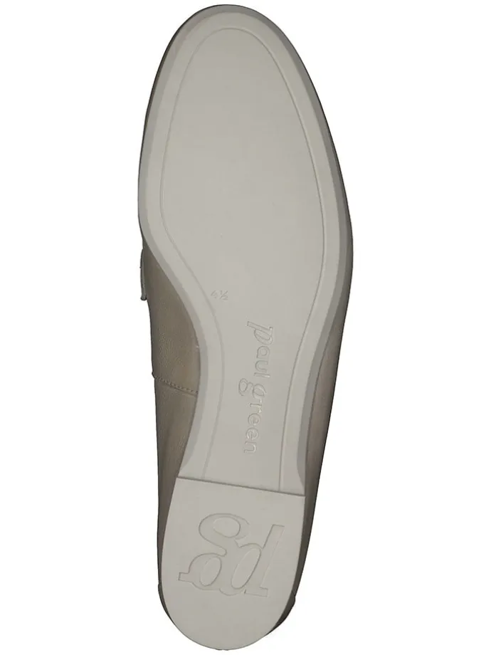 Leder-Slipper in Khaki